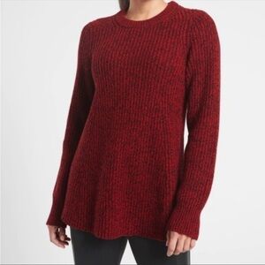 Athleta Sierra Crew Neck Marled Sweater Wool Blend Red NWT